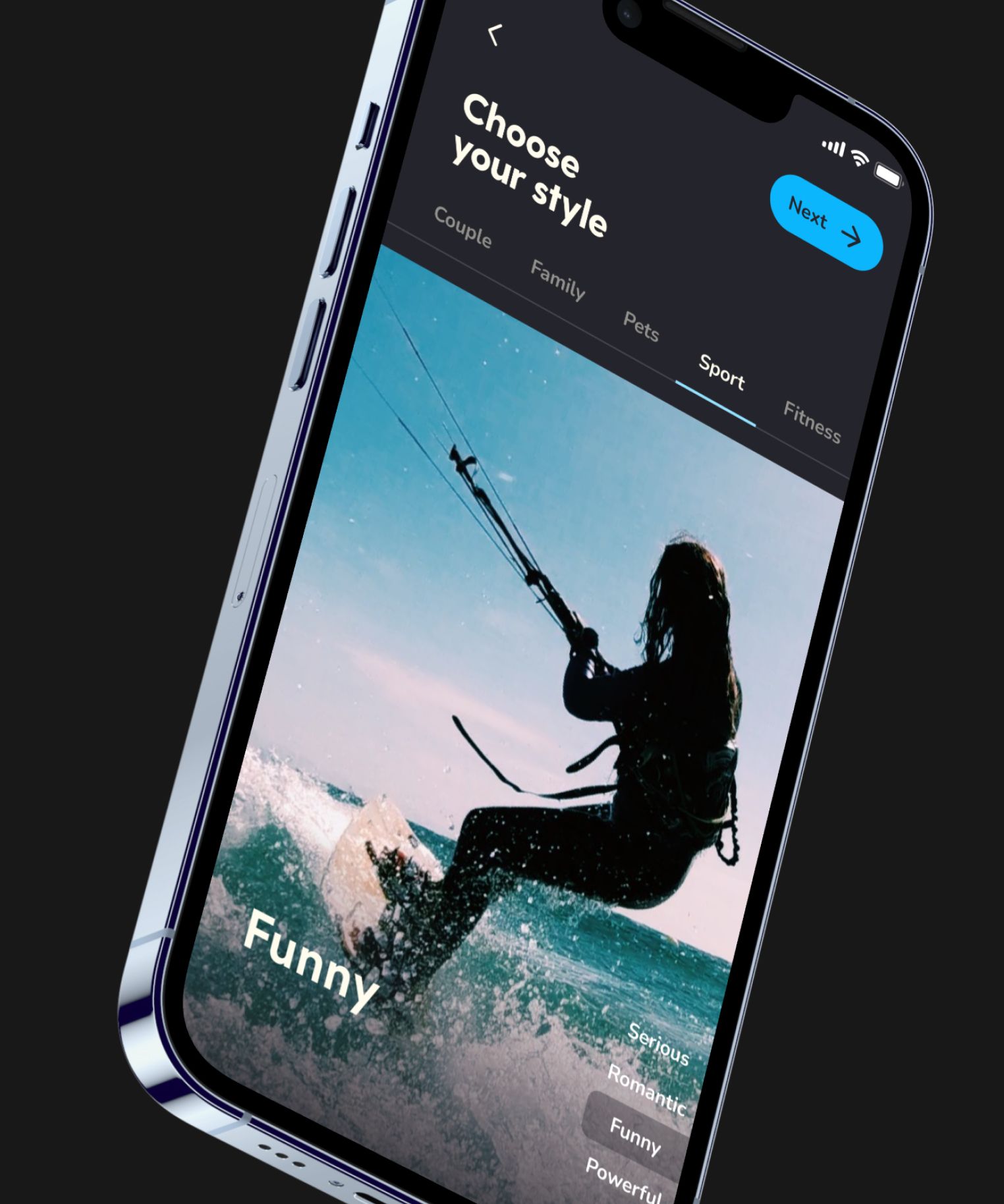 Pantalla elegir tipo de video