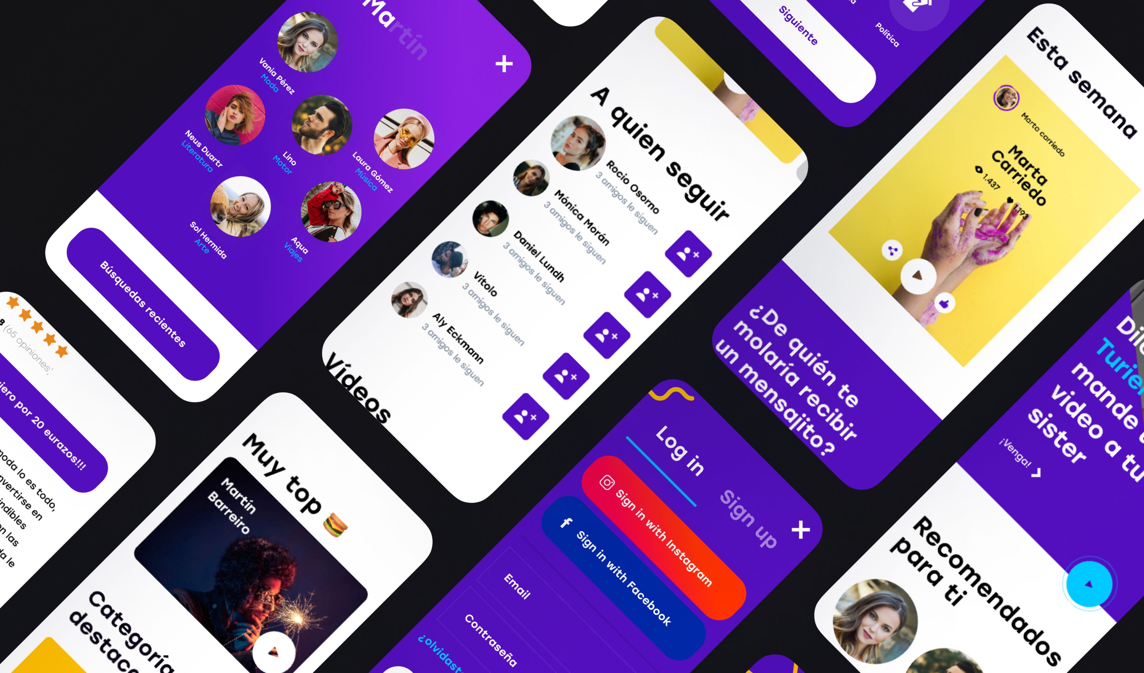 Mockups varias pantallas cleb