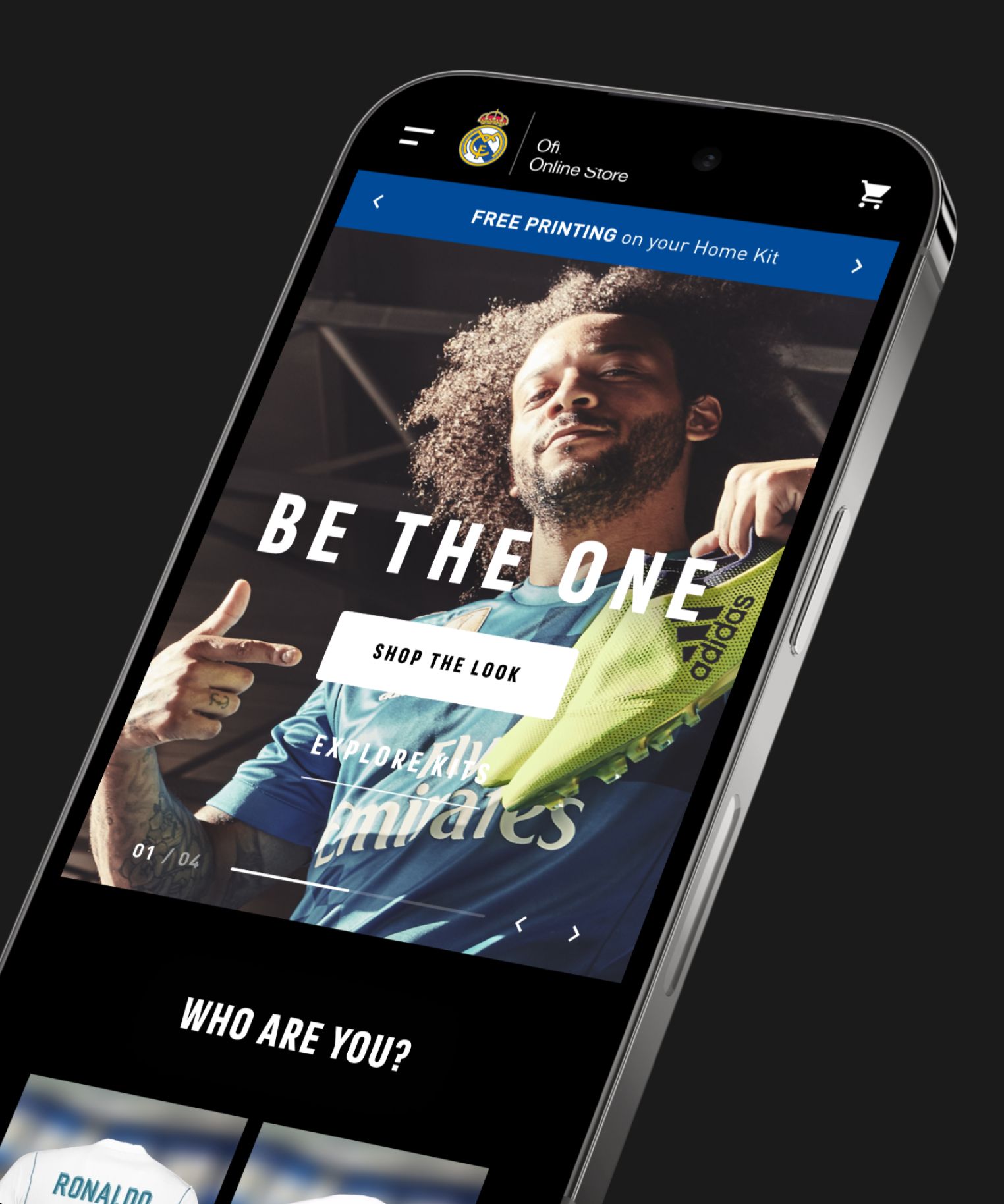 Mockup Real Madrid menú